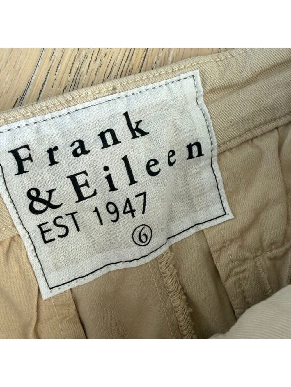 Frank & Eileen Wicklow Italian Beige Cotton Blend Pants Size 6 - Picture 3 of 8
